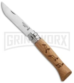Opinel Knives No. 8 Oak Folding Knife Chamois - Stainless Steel