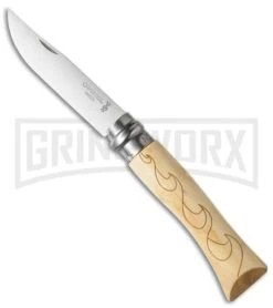 Opinel Knives Nature Wave No. 7 Beech Wood Folding Knife - Stainless Steel