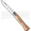 Opinel Knives No. 6 Wood Folding Knife - Stainless Steel Satin Plain -Knivesand Tools Shop opinel stainless steel beech no 6 large