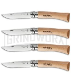 Opinel Knives No. 6, 7 & 8 Stainless Steel Folding Knife Set - 12 Piece -Knivesand Tools Shop opinel stainless steel beech no 7 group large