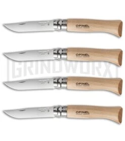 Opinel Knives No. 6, 7 & 8 Stainless Steel Folding Knife Set - 12 Piece -Knivesand Tools Shop opinel stainless steel beech no 8 group large