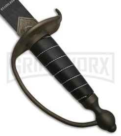 Rite Edge Rustic Pirate Black Leather Sword - Black Plain -Knivesand Tools Shop rite edge rustic pirate black leather sword black BP 27826 jr large