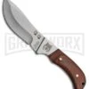 Rite Edge Wolf Skinner Brown Wood Fixed Blade Knife - Satin Plain