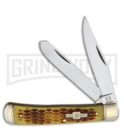 Rough Rider Caballo Trapper Amber Jigged Bone Pocket Knife