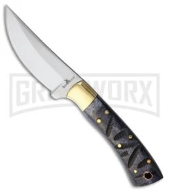 Rough Rider Wormgroove Skinner Gray Bone Fixed Blade Knife - Satin Plain