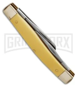 Old Timer Senior Yellow Pocket Knife - 3 Blade -Knivesand Tools Shop schrade 8oty yellow side large