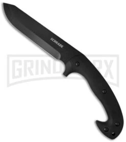 Schrade SCHF43 Frontier Black TPE Fixed Blade Knife - Black Plain