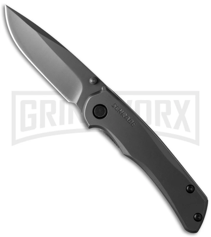 Schrade Titanium Coated Frame Lock Folding Knife - Gray Plain Schrade Titanium Coated Frame Lock Folding Knife - Gray Plain -Knivesand Tools Shop schrade folder sch311 cm large