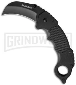 Schrade Karambit Black G-10 Folding Knife - Black Plain