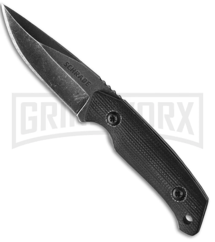 Schrade SCHF13SM Small Fixed Blade Neck Knife - Black Stonewash Plain Schrade SCHF13SM Small Fixed Blade Neck Knife - Black Stonewash Plain -Knivesand Tools Shop schrade schf13sm jm large