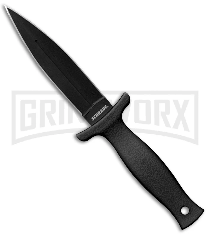 Schrade SCHF19L Black Large Boot Knife D/E Fixed Blade - Black Plain Schrade SCHF19L Black Large Boot Knife D/E Fixed Blade - Black Plain -Knivesand Tools Shop schrade schf19l large
