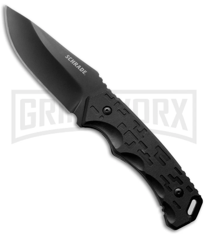 Schrade SCHF32 Black Rubber Fixed Blade Knife - Black Plain Schrade SCHF32 Black Rubber Fixed Blade Knife - Black Plain -Knivesand Tools Shop schrade schf32 jm large