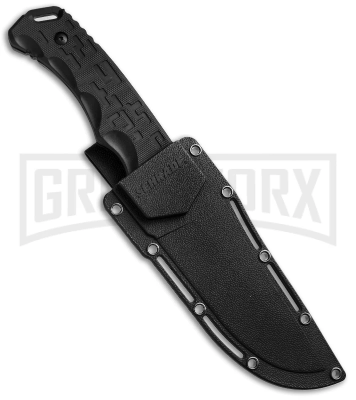 Schrade SCHF32 Black Rubber Fixed Blade Knife - Black Plain Schrade SCHF32 Black Rubber Fixed Blade Knife - Black Plain -Knivesand Tools Shop schrade schf32 sheath jm large