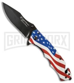 Smith & Wesson America's Heroes U.S. Flag Folding Knife - Black