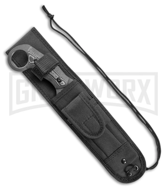 Smith & Wesson Raptor Claw Gray Micarta Fixed Blade Knife - Gray Plain Smith & Wesson Raptor Claw Gray Micarta Fixed Blade Knife - Gray Plain -Knivesand Tools Shop smith and wesson raptor claw gray micarta gray GX 31299 jr sheath large