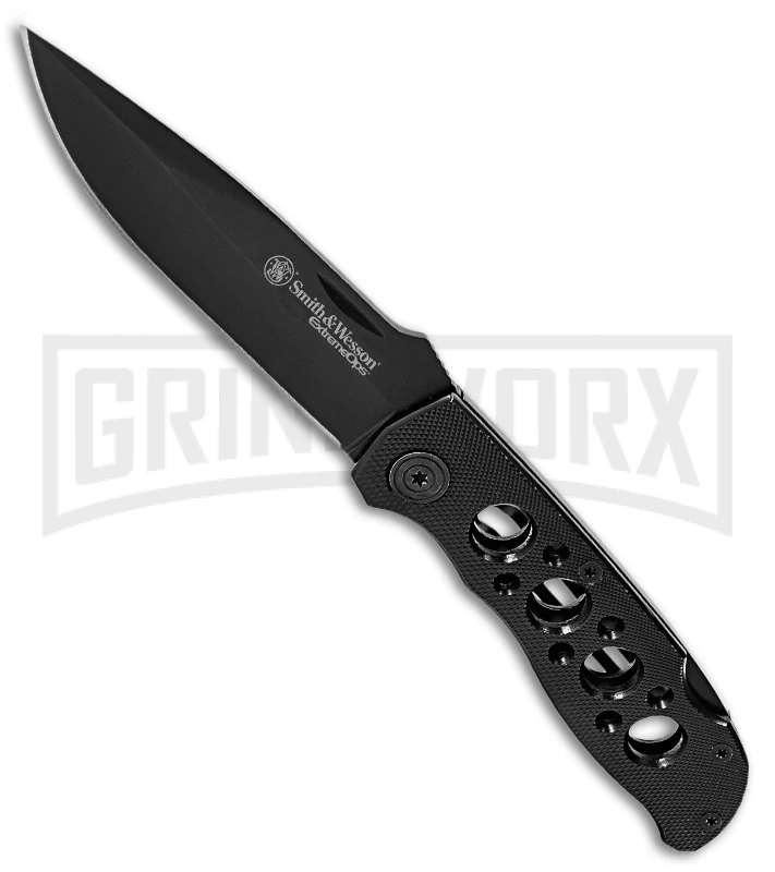 Smith & Wesson Extreme Ops CK105BKEU Black Folding Knife - Black Plain Smith & Wesson Extreme Ops CK105BKEU Black Folding Knife - Black Plain -Knivesand Tools Shop smith wesson ck105bkeu large