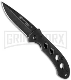 Smith & Wesson Oasis Small Black Folding Knife - Black Plain