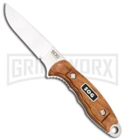 SOG Huntspoint Wood Boning Fixed Blade Knife - Satin Plain