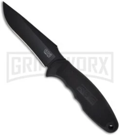 SOG Field Pup II Fixed Blade Knife - Black Plain