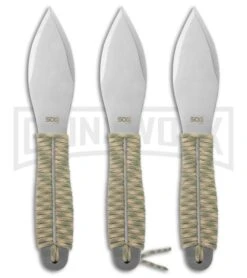 SOG Fling Throwing Knives Polished W/ Nylon Sheath - Set Of 3
