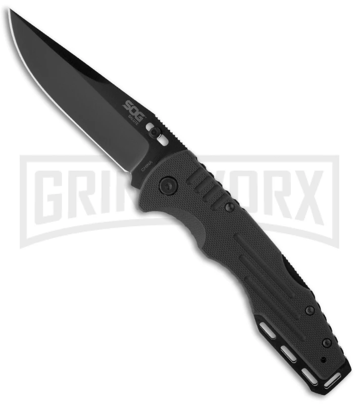 SOG Fusion Salute Folding Knife - Black Plain SOG Fusion Salute Folding Knife - Black Plain -Knivesand Tools Shop sog fusion salute ff 11 large