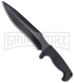 SOG Jungle Warrior Fixed Blade Knife - Black Plain