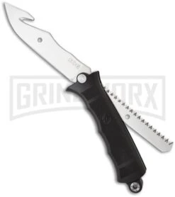 SOG Fusion Black Revolver Seal W/ Saw & Clip Point Blade -Knivesand Tools Shop sog revolver hunter fx 20 both large
