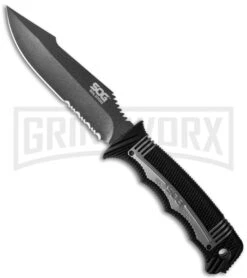 SOG Seal Strike Fixed Blade Knife - Gray Serr