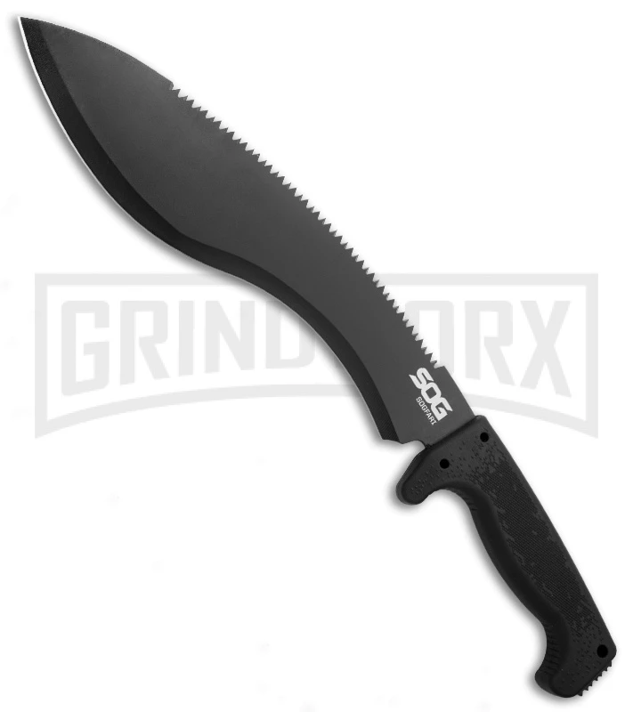 SOG Knives SOGfari Kukri Machete - Black Plain SOG Knives SOGfari Kukri Machete - Black Plain -Knivesand Tools Shop sog sogfari kukri mc11n cp large