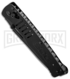 SOG Targa TG1002 Black Tanto Folding Knife - Black Plain -Knivesand Tools Shop sog targa black tg1002 bx bottom cm large
