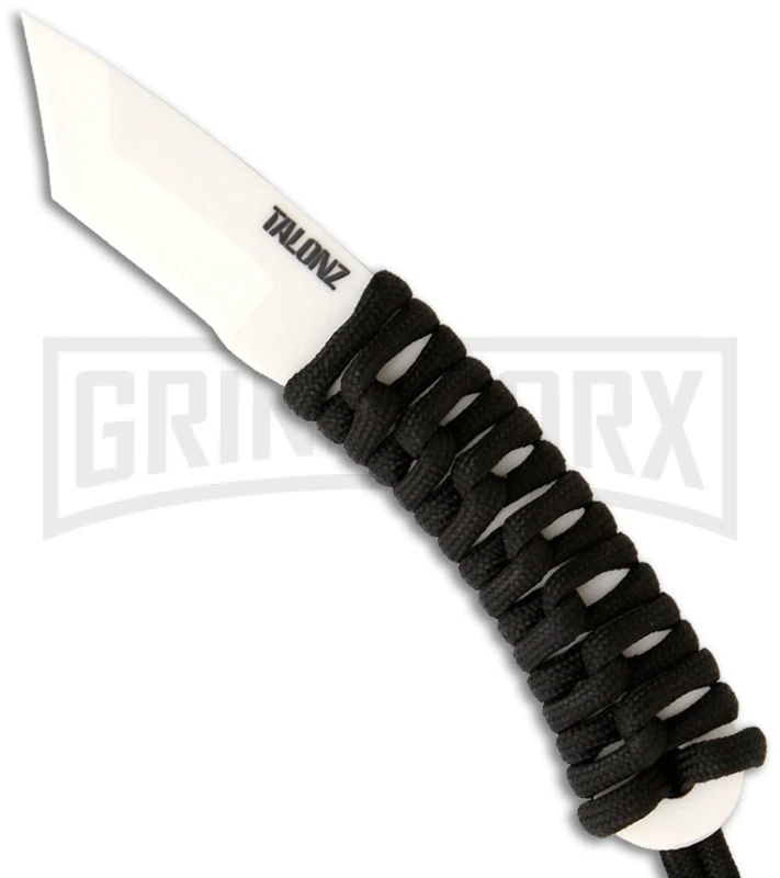 Talonz 2 Ceramic Neck Knife Black Cord Fixed Blade Knife - Tanto White Plain Talonz 2 Ceramic Neck Knife Black Cord Fixed Blade Knife - Tanto White Plain -Knivesand Tools Shop talonz 2 large