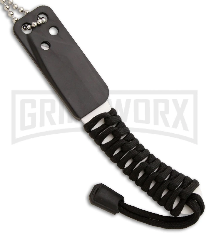 Talonz 2 Ceramic Neck Knife Black Cord Fixed Blade Knife - Tanto White Plain Talonz 2 Ceramic Neck Knife Black Cord Fixed Blade Knife - Tanto White Plain -Knivesand Tools Shop talonz 2 sheath large