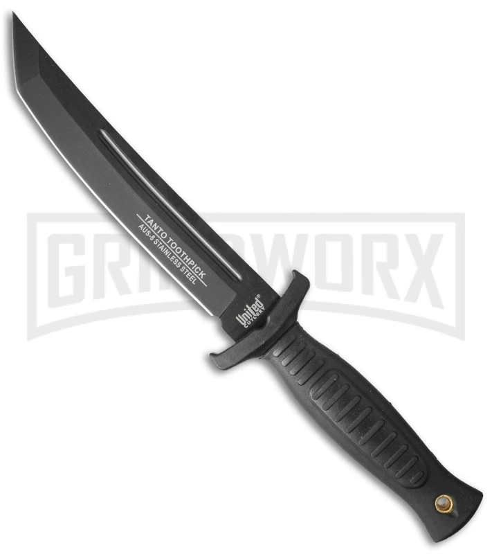 United Cutlery Black Combat Commander Tanto Knife - Black Plain United Cutlery Black Combat Commander Tanto Knife - Black Plain -Knivesand Tools Shop united cutlery combat commander uc3028 cm large