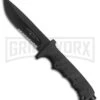 US Army Valor Black Fixed Blade Knife W/ Sheath - Black Serr